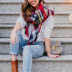 Zara Red Tartan Blanket Scarf